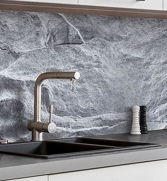 MyMaxxi Küchenrückwand Küchenrückwand selbstklebend Steinwand grau Spritzsc günstig online kaufen