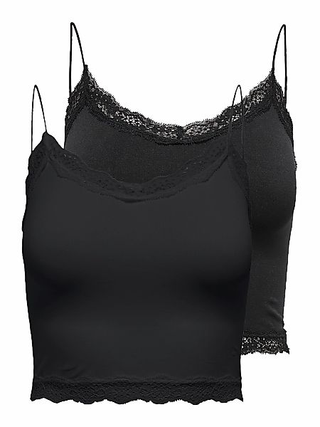 ONLY Trägertop "ONLVICKY LACE SEAML 2-PACK CROPPED TOP" Packung, 2 Stk. günstig online kaufen