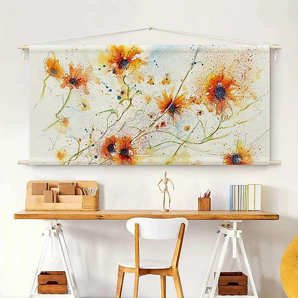 Wandteppich Painted Flowers günstig online kaufen