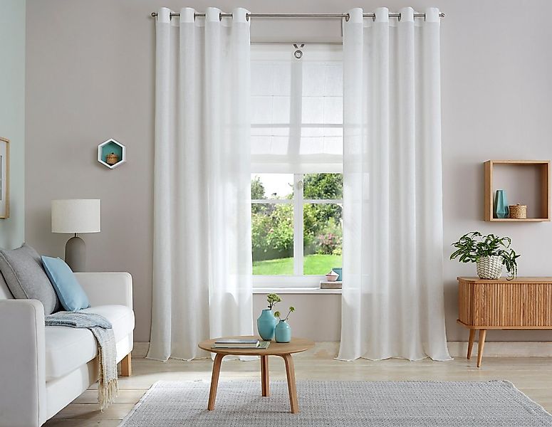 OTTO home Gardine Fiete (1 St), Ösen, halbtransparent, Leinen Optik, monoch günstig online kaufen