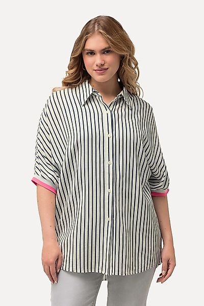 Ulla Popken Hemdbluse Hemdbluse Leinenmix Oversized günstig online kaufen