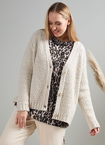 Mona Lisa Strickjacke Große Größen aus feiner Merinowolle günstig online kaufen