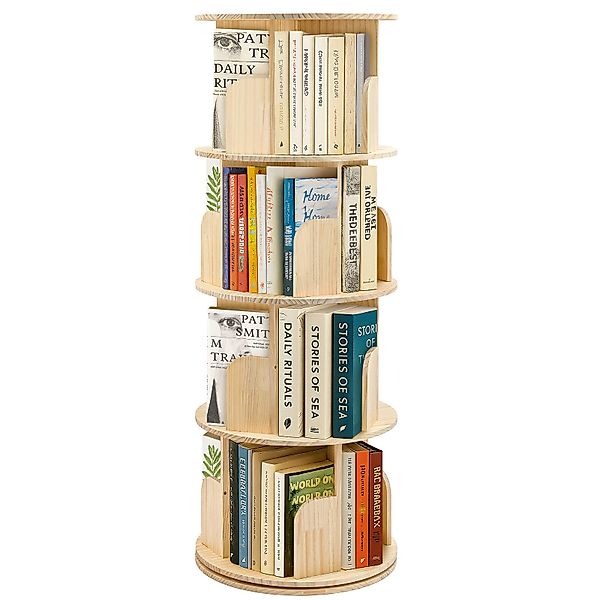 Youyijia Bücherregal 3/4/5-stöckig, Drehregal aus Kiefernholz günstig online kaufen