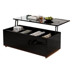 MODFU Couchtisch Hochglanz-Couchtisch mit hydraulischer Höhenverstellung günstig online kaufen