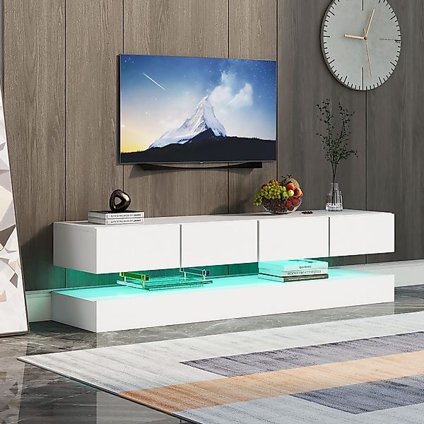 XDOVET TV-Schrank 16-farbige LED-Beleuchtung Wandmontierter TV günstig online kaufen