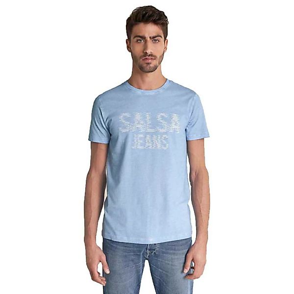 Salsa Jeans Logo Kurzärmeliges T-shirt XL Blue günstig online kaufen