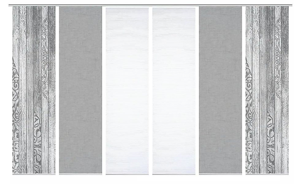 HOME in green Schiebevorhang   ¦ grau ¦ Synthetik ¦ Maße (cm): B: 60 H: 245 günstig online kaufen