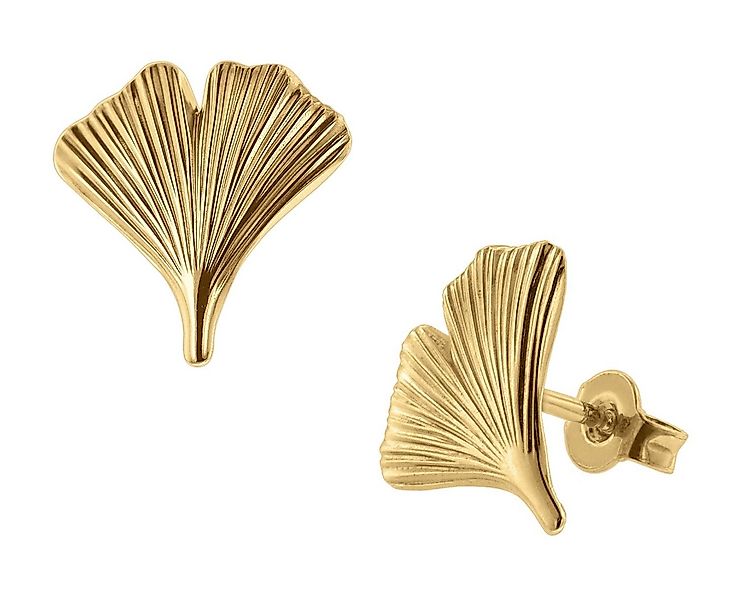 trendor Paar Ohrstecker Damen 333 Gold Ginkgo-Blatt günstig online kaufen