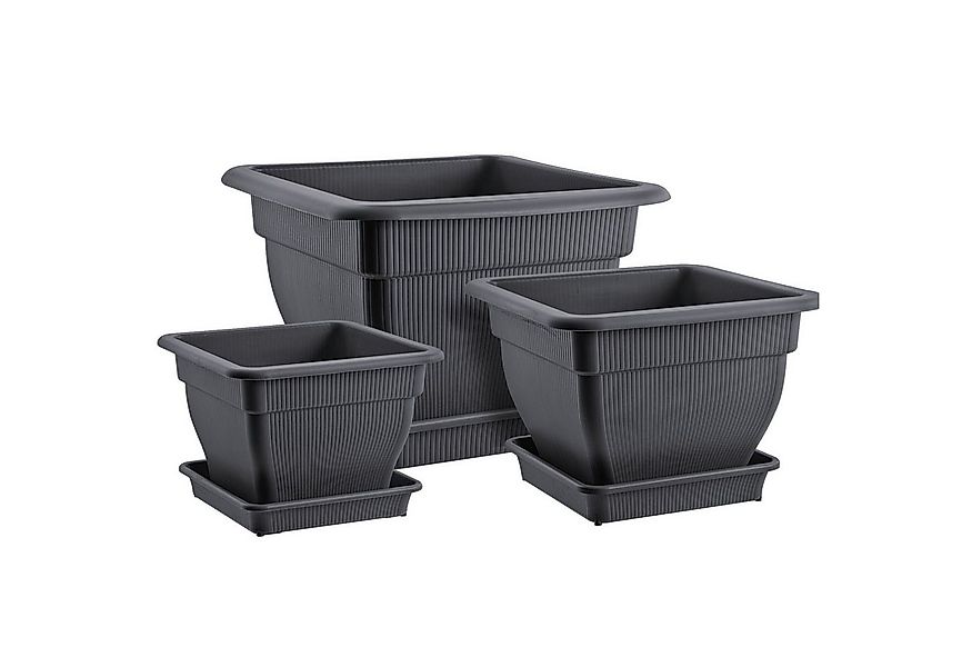 BURI Pflanzkübel Pflanzkübel Blumentopf Wasserspeicher und Untersetzer anth günstig online kaufen