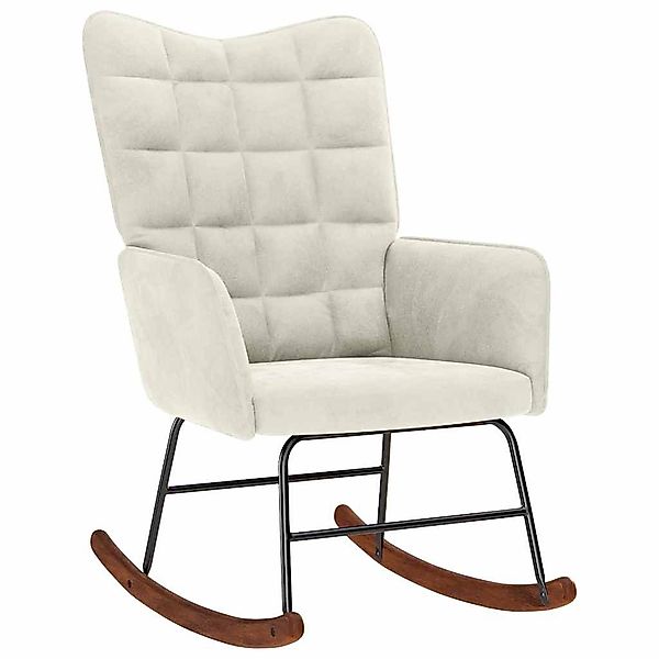 vidaXL Schaukelstuhl Schaukelstuhl Creme Samt (1 günstig online kaufen