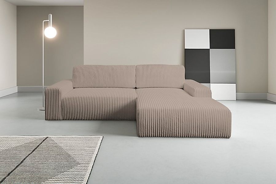 WERK2 Ecksofa »Rotterdam-L, kuschelweicher Cord oder Breitcord, L-Form, Bre günstig online kaufen