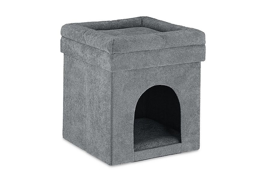 relaxdays Katzenliege Katzenhöhle Hocker in Grau günstig online kaufen
