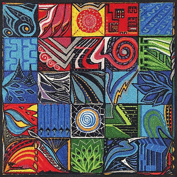 Salonloewe Teppich Fußmatte 85x85 Gemelli blau günstig online kaufen