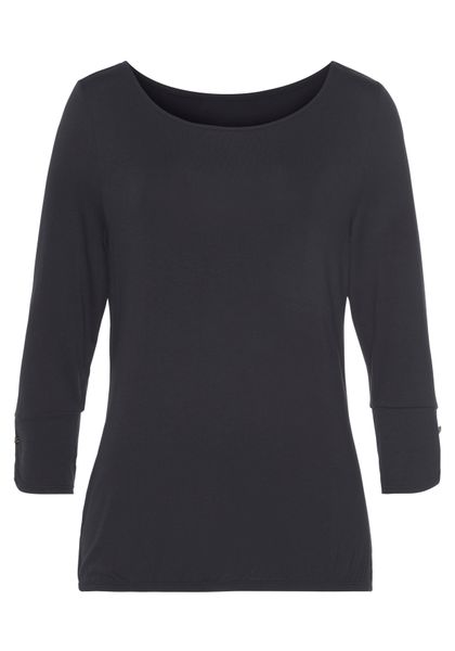 Vivance 3/4-Arm-Shirt "mit Manschetten und goldfarbenen Knöpfen" aus weiche günstig online kaufen