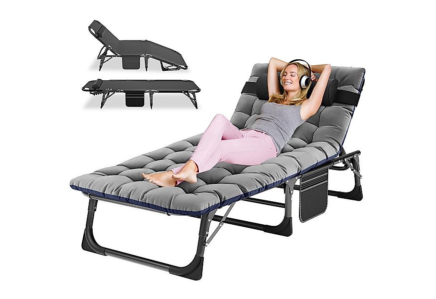 Meulbaty Klappstuhl Klappbar Sonnen Liege für Balkon, mit Auflage, Seitenta günstig online kaufen