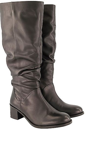 Ulla Popken Lederstiefel XL-Schaft Raffung Weite H Stiefel günstig online kaufen