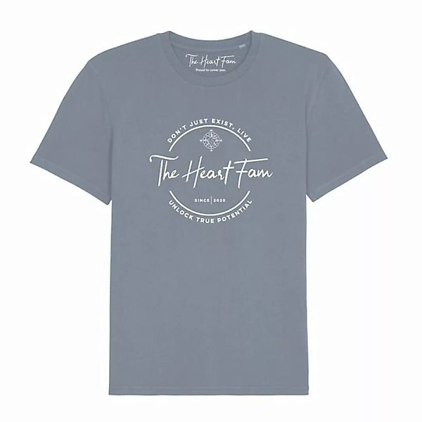 TheHeartFam T-Shirt Nachhaltiges Vintage Bio-Baumwolle Tshirt Lava Grau Her günstig online kaufen
