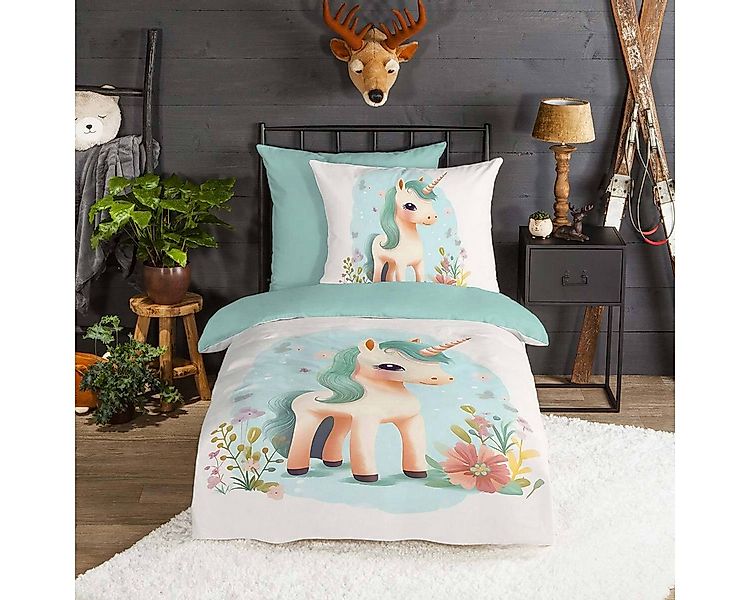 TRAUMSCHLAF Bettwäsche Einhorn, Flanell, 2 teilig, besonders weich und warm günstig online kaufen