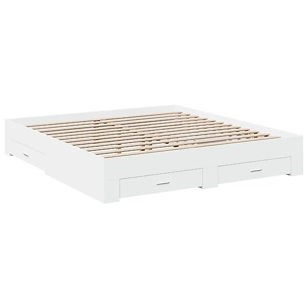 vidaXL Bettgestell mit Schubladen Weiß 200x200 cm Holzwerkstoff 3280356 günstig online kaufen
