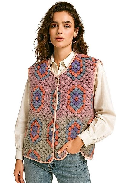 Worldclassca Fellimitatweste Worldclassca Teddy Weste Retro Mandala Optik K günstig online kaufen