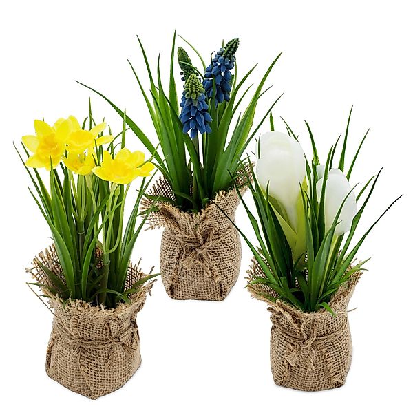 Kunstpflanze Frühlings Kunstblume im Jutesäckchen 19 günstig online kaufen