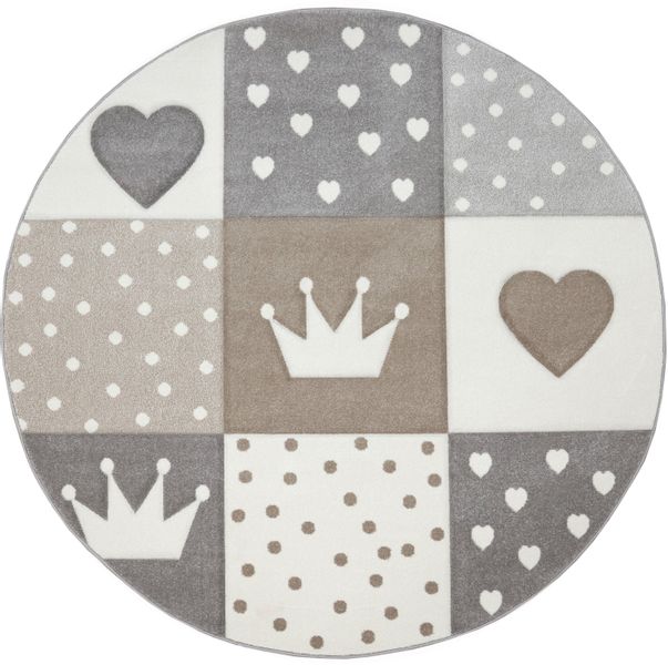 Paco Home Kinderteppich "Cosmo 339" rund 16 mm Höhe Kurzflor, Pastell-Farbe günstig online kaufen