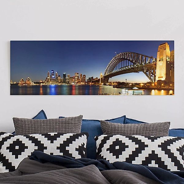 Leinwandbild Architektur & Skyline - Panorama Sydney at Night günstig online kaufen