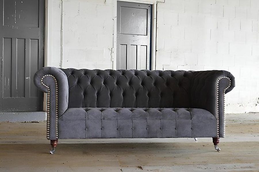 Xlmoebel Sofa Neues 3-Sitzer Sofa mit Stoffbezug im Design Chesterfield-Sti günstig online kaufen