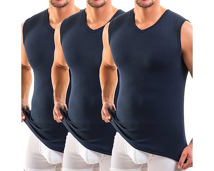 HERMKO Unterhemd 3050 (Pack, 3er) 100 % Bio-Baumwolle Muskelshirt V-Ausschn günstig online kaufen