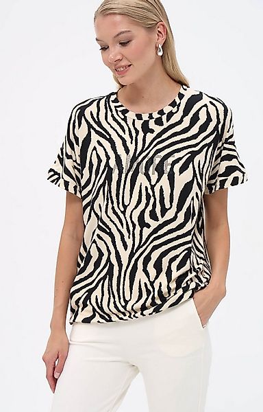 Passioni T-Shirt mit Zebra-Print und Strasssteinen günstig online kaufen