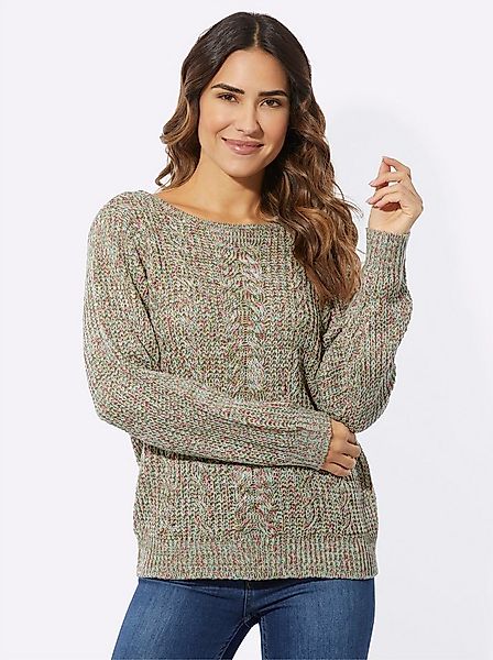 Sieh an! Strickpullover Rundhals-Pullover Langarm Zopfmuster, Rippoptik günstig online kaufen