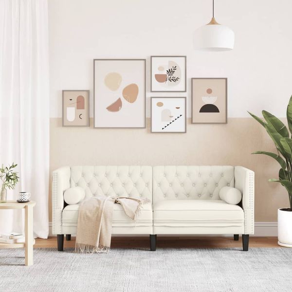 vidaXL Sofa Chesterfield-Sofa mit Nackenrollen 2-Sitzer günstig online kaufen