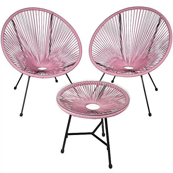 2 Gartenstühle Santana mit Tisch - pink günstig online kaufen