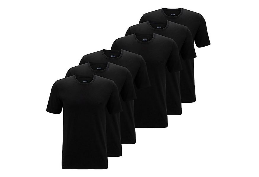 BOSS Unterziehshirt Classic T-Shirt (6-St) mit fein geripptem Rundhalsaussc günstig online kaufen