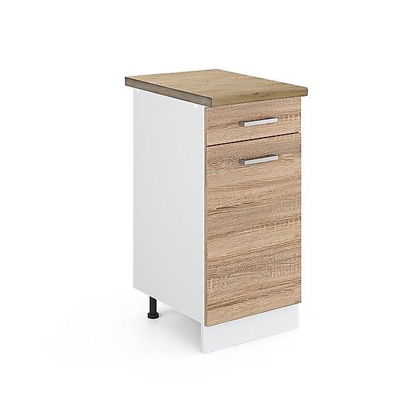 Vicco Küchenunterschrank R-Line Schubladenschrank für die Küche Sonoma 40 c günstig online kaufen