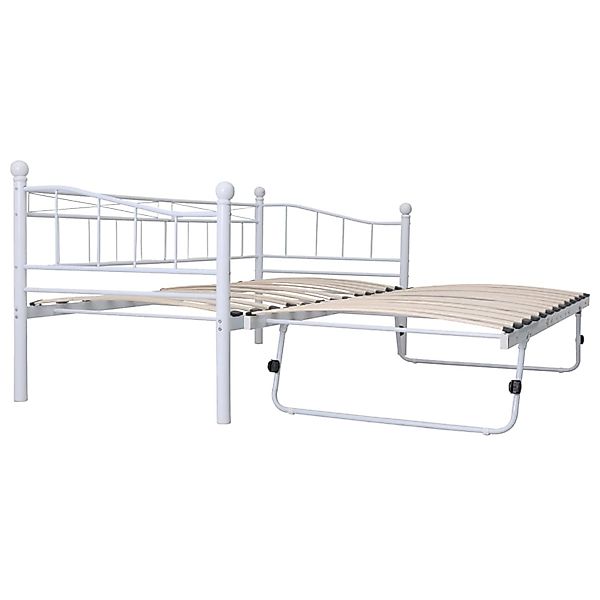 vidaXL Bettgestell Weiß Stahl 180x200/90x200 cm619070 günstig online kaufen