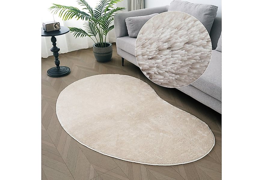 my home Teppich Cali Bean, U-förmig, Höhe: 16 mm, besondere Form, Uni, weic günstig online kaufen