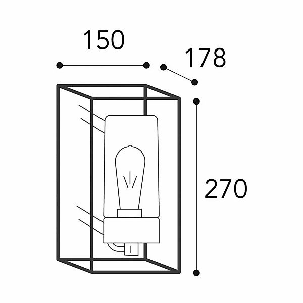 Außenwandleuchte Cubic³ 3365 messing antik/klar günstig online kaufen