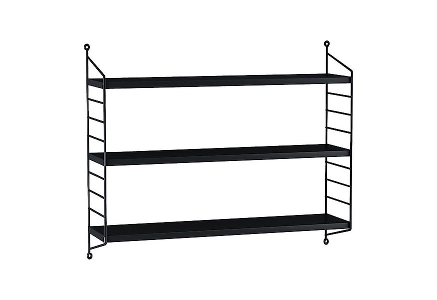 en.casa Wandregal, »Strängnäs« Hängeregal mit 3 Regalböden Metall Schwarz m günstig online kaufen