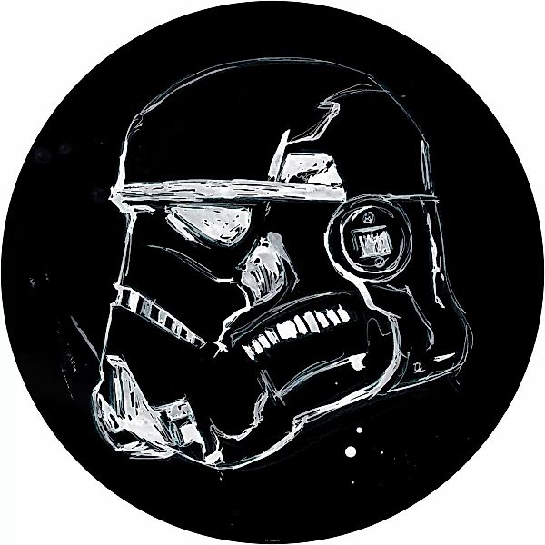 Disney Selbstklebende Runde Tapete Star Wars Stormtrooper Schwarz-Weiß Ø 12 günstig online kaufen