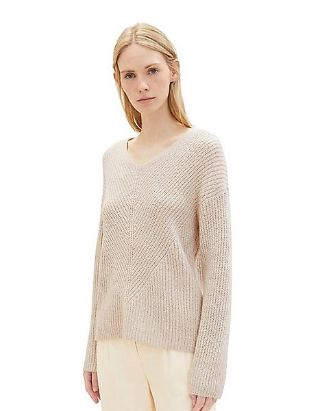 TOM TAILOR Strickpullover Strickpullover Ripp Knit V-Neck Knit V-Neck Pullo günstig online kaufen