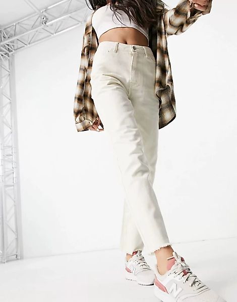 Vila – Jeans mit geradem Bein in Ecru-Weiß günstig online kaufen
