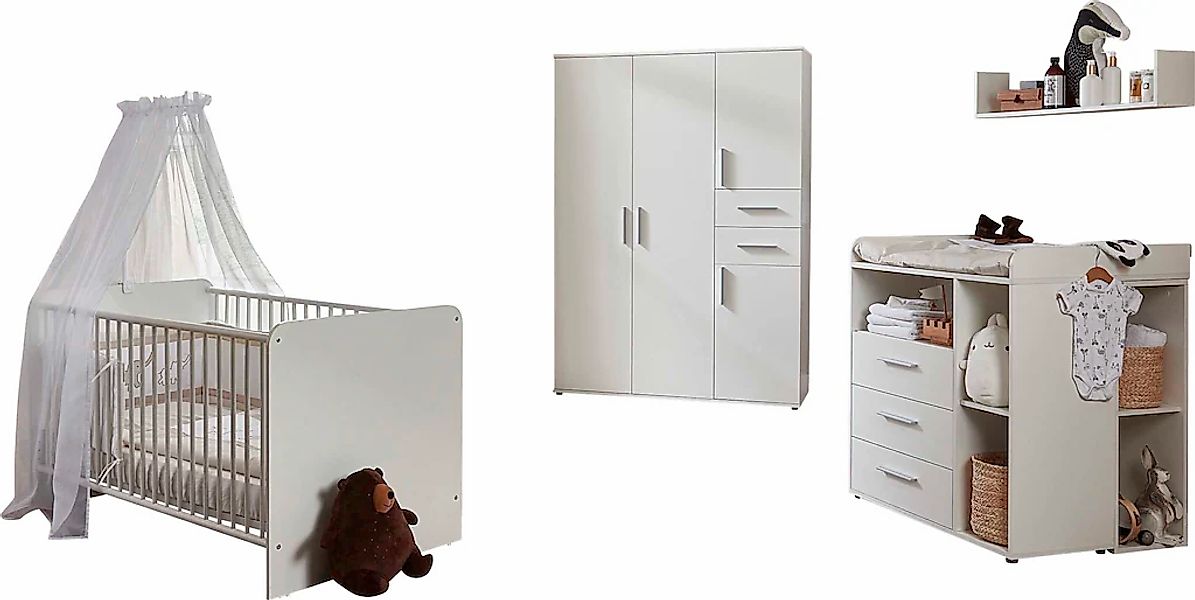 BMG Möbel Babyzimmer-Komplettset "Lea", (Set, 6 tlg., Bett, Wickelkommode, günstig online kaufen
