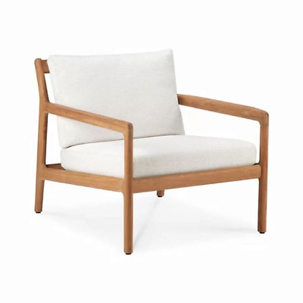 Gepolsterter Sessel Jack Outdoor textil holz weiß / Teakholz & Stoff - Ethn günstig online kaufen