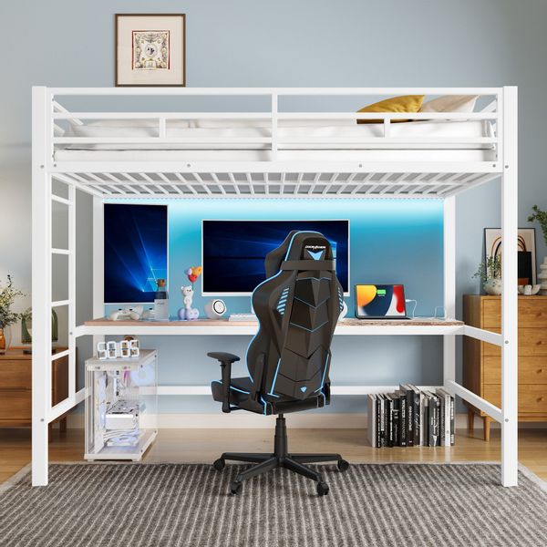 Flieks Hochbett Metallbett 90x200cm mit Leiter, günstig online kaufen