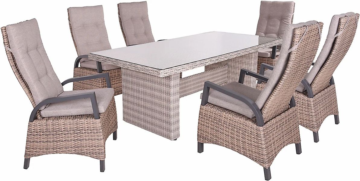 Garden Pleasure Garten-Essgruppe "DIJON/AMELIA Set 01", (7 tlg.) günstig online kaufen