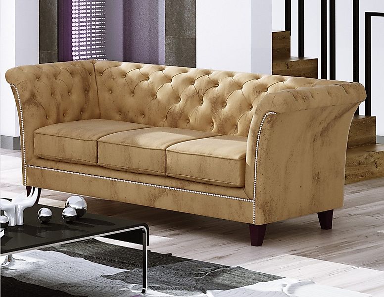 S-Style Möbel Chesterfield-Sofa 3-Sitzer Rainsburg aus günstig online kaufen