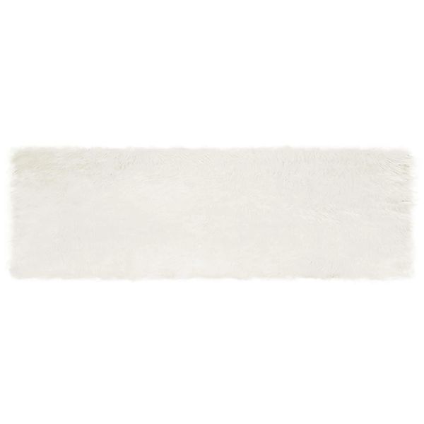 vidaXL Kunstschaffell Teppich Tafalla Weiß 80 x 250 cm Polyester 42021458 günstig online kaufen