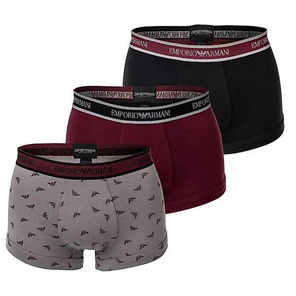 EMPORIO ARMANI Herren Boxer Shorts, 3er Pack - Trunks, Pants, Stretch Cotto günstig online kaufen