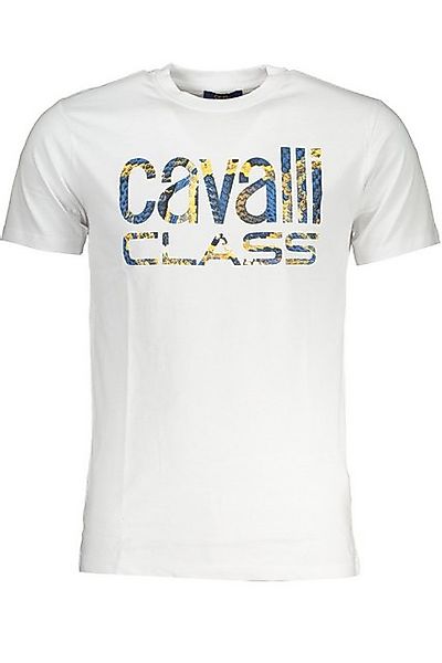 Cavalli Class T-Shirt Weißes Herren Kurzarm-T-Shirt mit Rundhals und günstig online kaufen